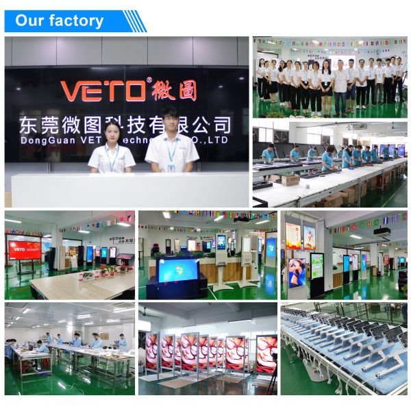VETO 32-86 Inch Floor Standing Digital Signage with 4K Resolution Android OS and Infrared Touch for Indoor Advertising