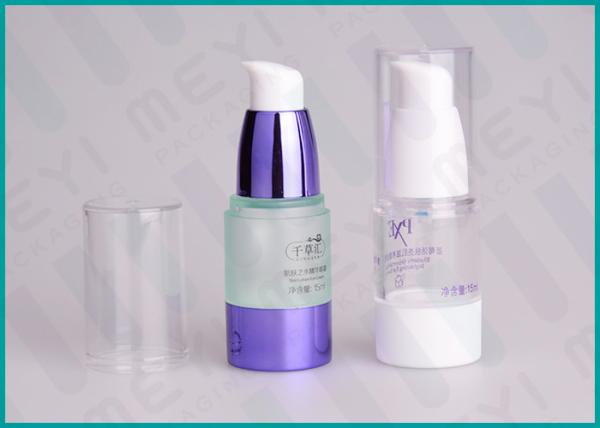 Customized Airless Plastic Pump Bottles , 15ml 30ml 50ml Cosmetic Pump Dispenser Bottle 