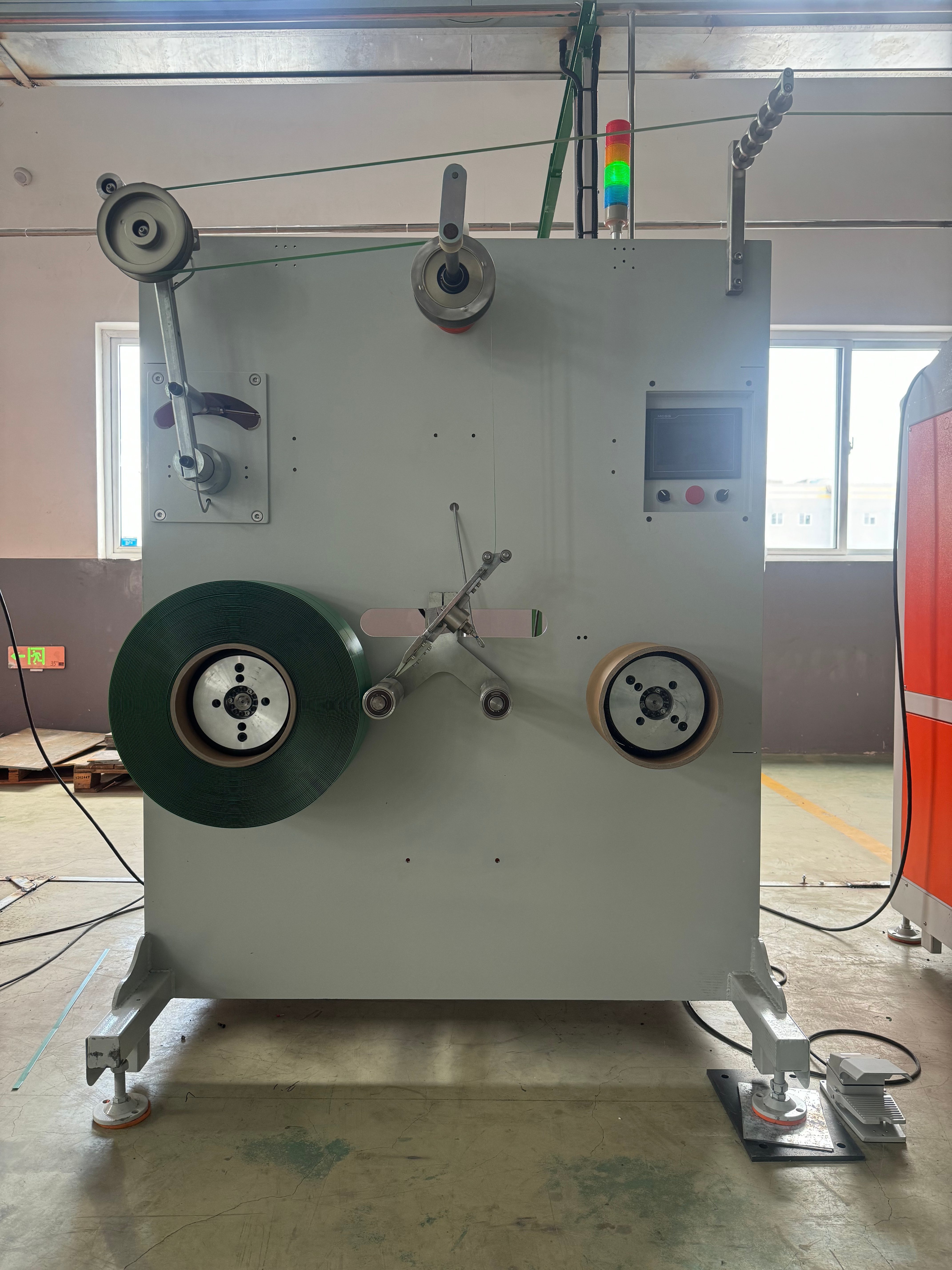 5500W Plastic Packaging Belt Winder Servo Power Intelligent Plastic Winding Equipment
