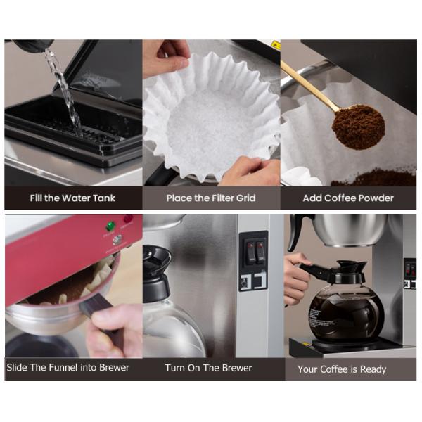 Espresso Coffee Making Machine with Electric Heating and CE Certification 1.6KW Power