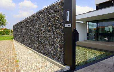 Wire Mesh 2mm Gabion Fence System Galvanized Pvc Coated Stone Filled Weld