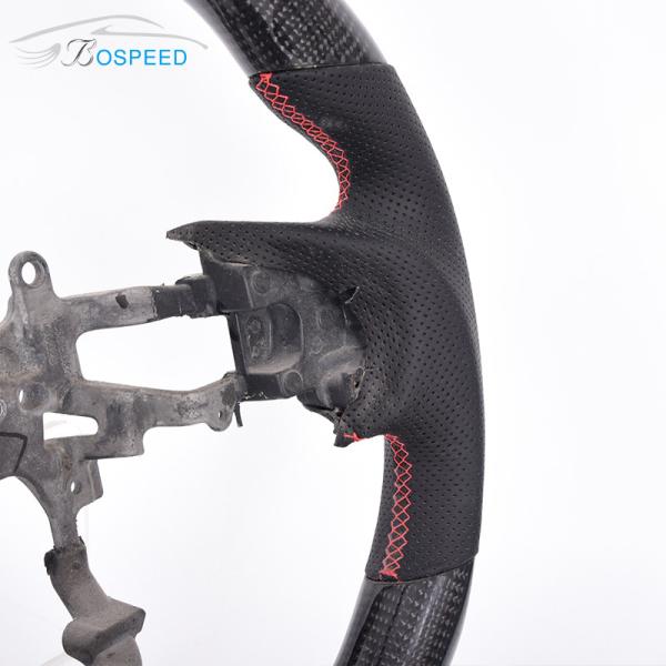 Black Honda Perforated Leather Steering Wheel Carbon Fiber High Gloss