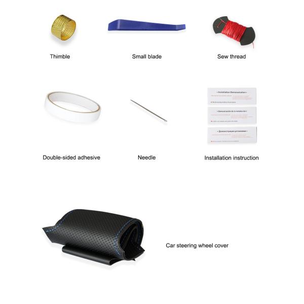 ONE Car ONE Template Black PU Leather Hand Sewing Steering Wheel Cover for BMW F10 523Li 525Li 2009 730Li 740Li 750Li