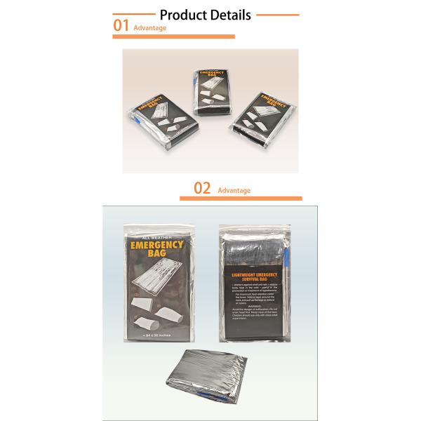 Extra Large Emergency Sleeping Bags Aluminized PE Survival Gear Supplies for Camping Hiking. Emergency Blankets for Survival