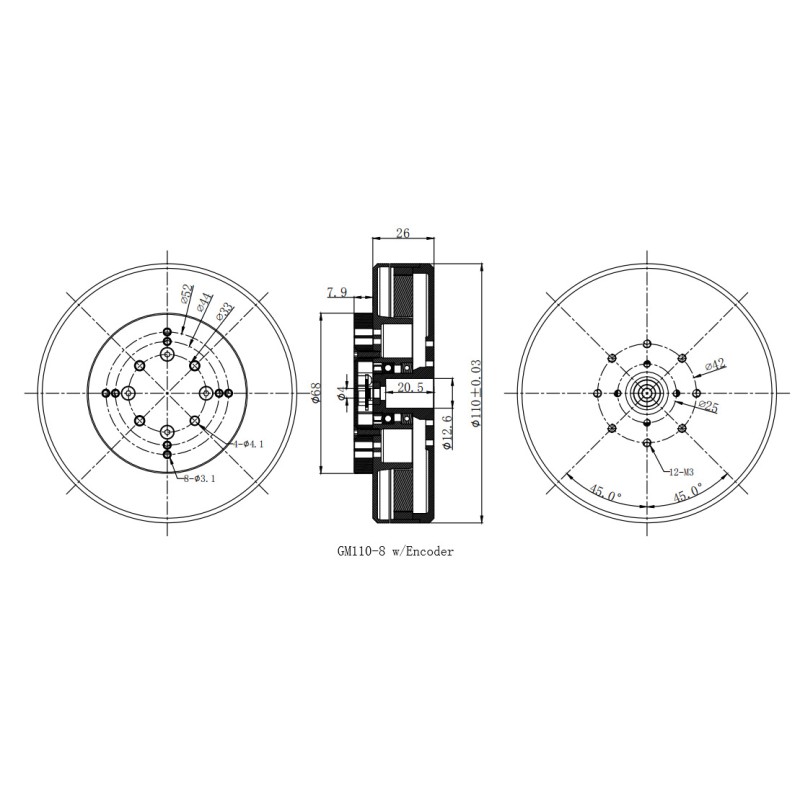Hot IFlight IPower GM110-8 Hollow Shaft Gimbal Motor AS5048A Encoder 3-axis For Drones Brushless Stabilization Camera