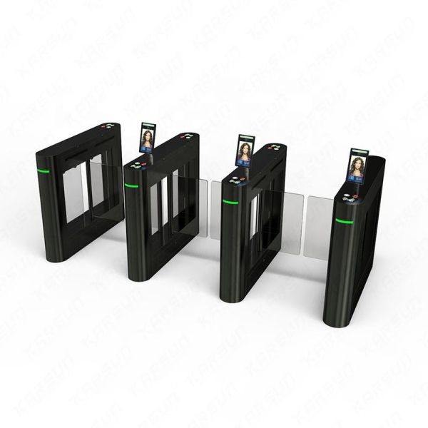 304 Grade Stainless Steel Swing Barrier Gate with 180 Degree Swing Angle and Bi-Directional Entry Control