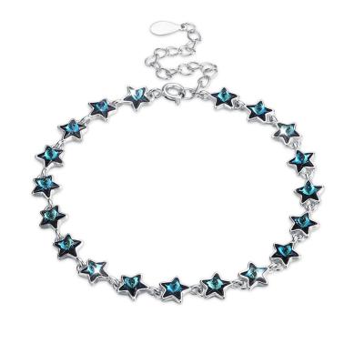 21.7cm 0.22oz Sterling Silver Slider Bracelets Fiance Silver Crystal Bracelet ODM