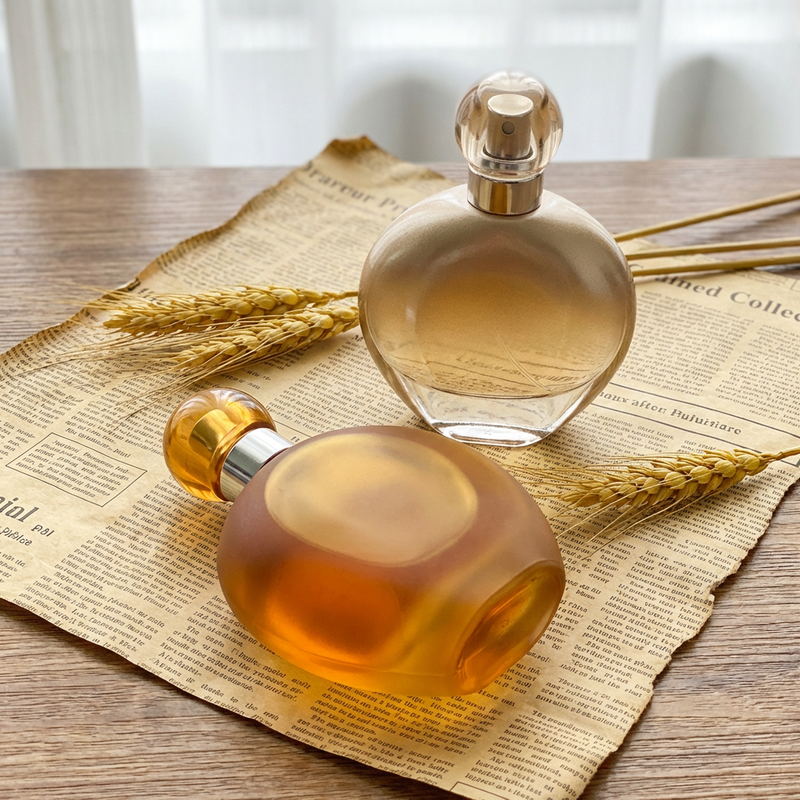 Anding Supplier Oem Bulk Custom Printing 100 ml Round High End Refillable Spray Luxury Empty Glass Perfume Bottle