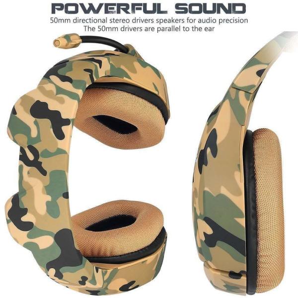 2.2m Onikuma K1B Camouflage Gaming Headset For PS4 PC