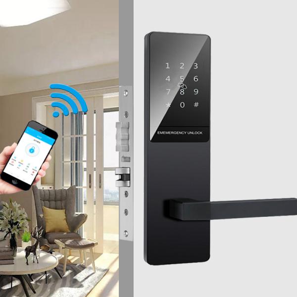 Черный цвет TTlock Блютуз-приложение управляемые дверные замки для квартиры домашнего офиса