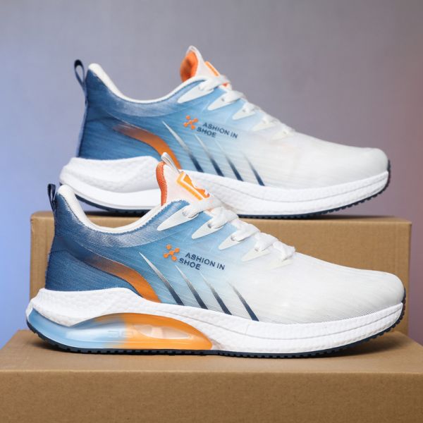 Men's Breathable Mesh Anti Slip Outsole PVC Injection Sneaker for Casual Walking