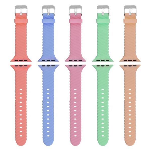 38 40 42 44mm Silicone Rubber Watch Strap Band For Apple Watch 7 6 5 4 3 2 1