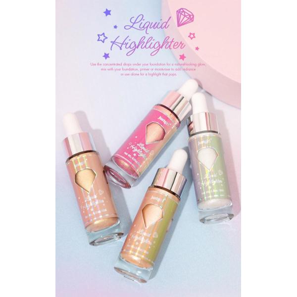 Gold Vegan Glitter Makeup Highlighter Liquid 15ml Long Lasting Multipurpose