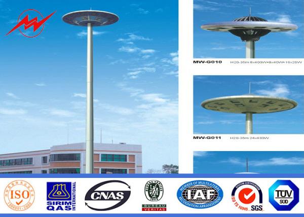 23m iluminação alta polo 15 do mastro do HDG de 3 seções * 2000w para a iluminação do aeroporto