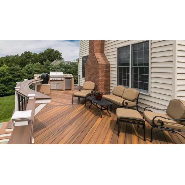 Anti Corrosion WPC Solid Decking 4.8 M Solid Composite Decking Moisture Proof