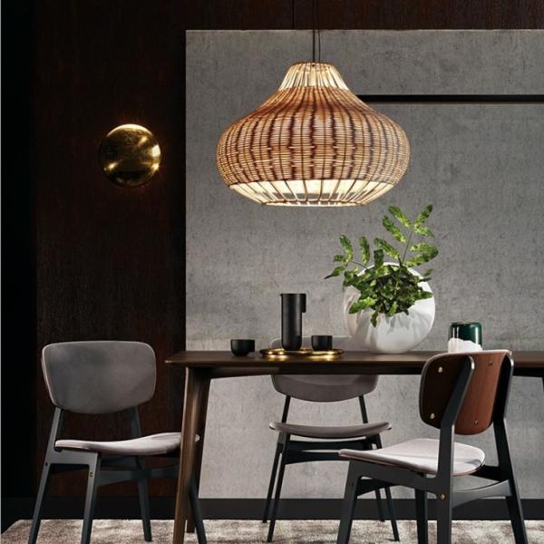 Handmade creative Rattan Pendant Light chandelier Round Shape