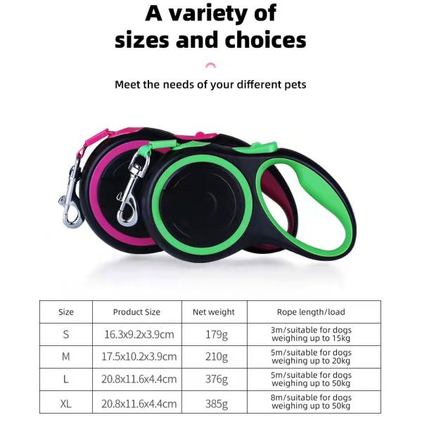 Cuerdas de tracción de estilo simple Perros de mascota ajustable correa multicolor