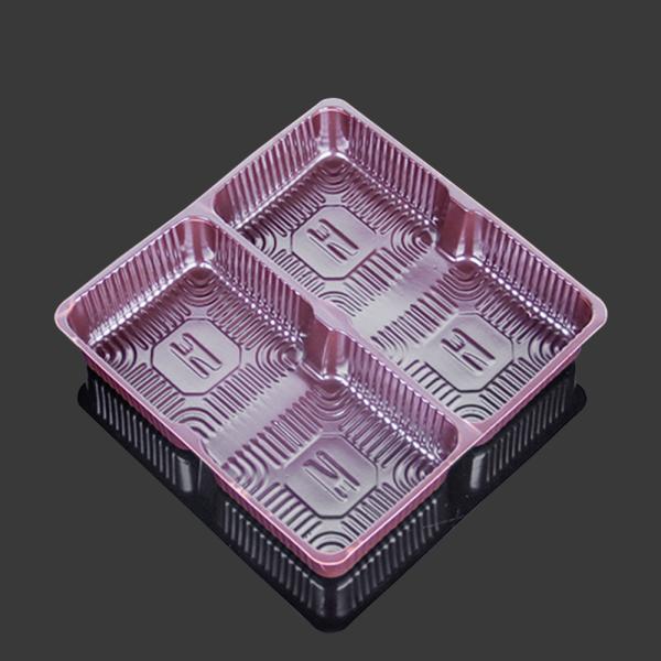 Bandeja plástica roxa da pastelaria dos PP 15*15*4cm do produto comestível do Virgin
