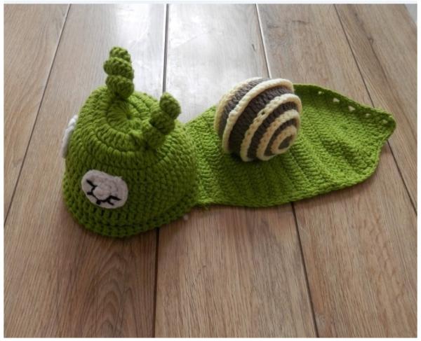 blue snail cartoon baby hat cap beanie set costume  Photography Prop Animal  set