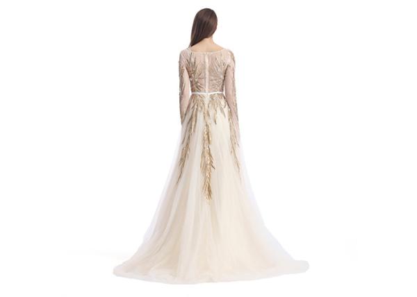 Saudi Arabic Beaded Bridesmaid Dresses , V - Neck Unique Bridesmaid Dresses