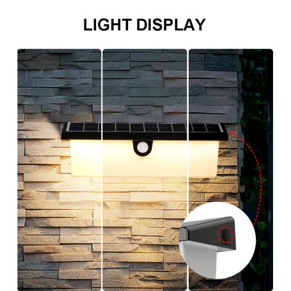Waterproof Solar Wall Light Outdoor LED Motion Sensor Decor Lamp for Garden Wall Mount