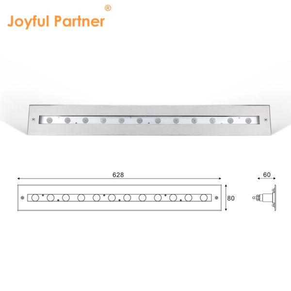 Underwater Linear Light DC12V 316 Stainless Steel DMX 512 RGB 12W 24W 628MM Length For Waterfall