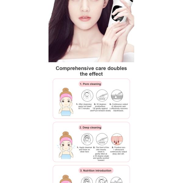 USB Plugs Blackhead Remover Ultrasonic Skin Scrubber for Deep Cleaning and Moisturizing