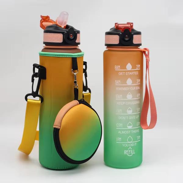 Customized Logo Neoprene Water Bottle Cooler with Adjustable Shoulder Strap and Pouch