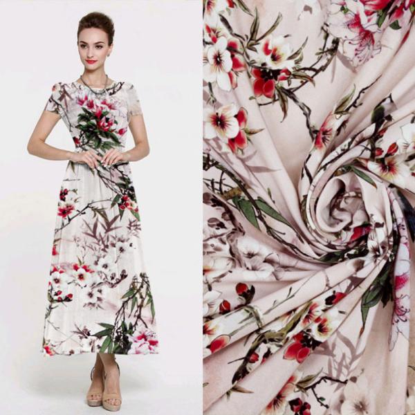 Напечатанная геометрическая диаграмма цветки листает ткань шелка пункта 100% чистая