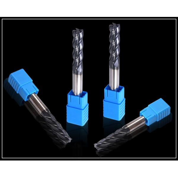 HRC50/55/60/65 4 Flute Carbide End Mill 3mm - 12mm Diameter For Stainless Steel