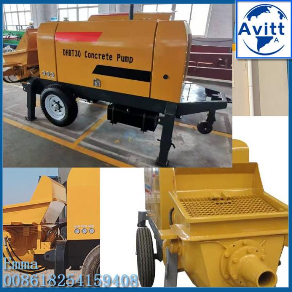 DHBT30 Diesel Concrete Pump Engine Power Mounted On The Moveable Trailer
