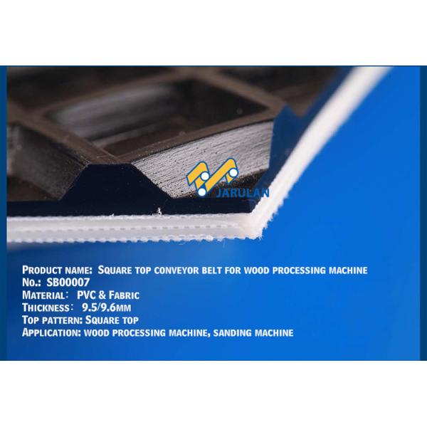 Black Color Big Square Pattern PVC Conveyor Belt Checker Top For Wood Sanding Machine