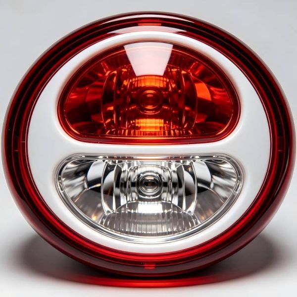 Round car taillight lens