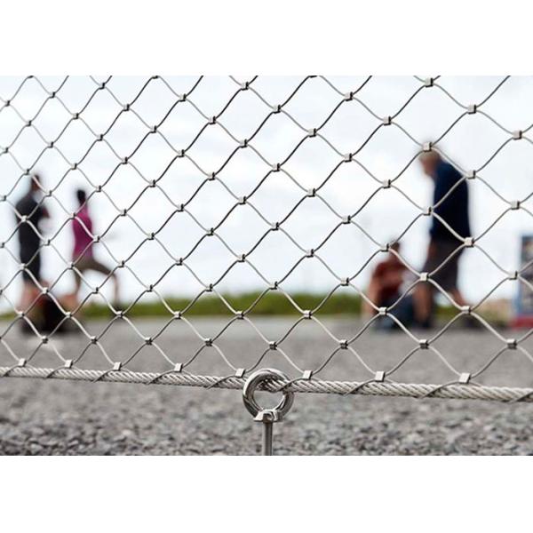 304 Flexible Metal Mesh Netting 6.0mm Fabric Steel Knotted Rope Mesh Stainless Steel