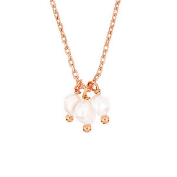 925 Sterling Silver Three Freshwater Pearls Charm Pendant Necklace for Women 16 1 1