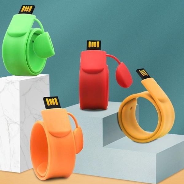 Promotional Products Portable Colorful Silicone Wristband USB Flash Drive 2gb 4gb 8gb 16gb Slap USB 32gb 64gb 128gb Memory Stick Bracelet Flash Drive