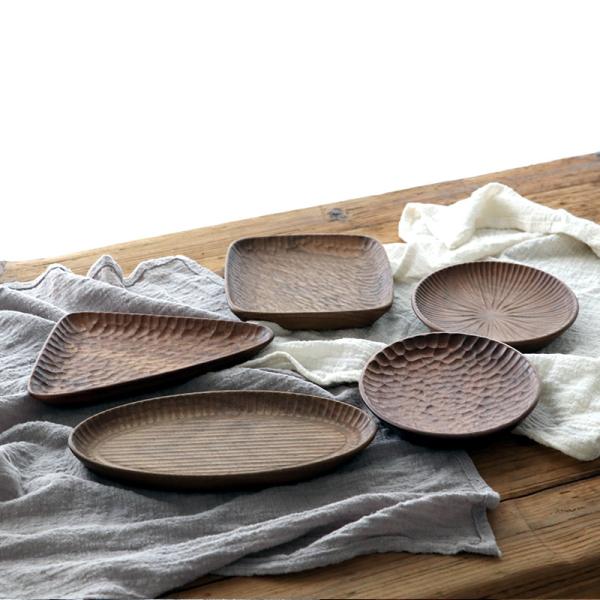 Impervious Wooden Dinnerware Set , Handmade Wooden Serving Trays