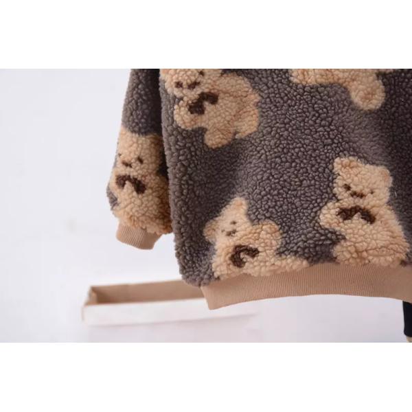 Фуфайка плюшевого мишки зимы осени кашемира хлопка мальчиков 100CM двухкусочная установленная