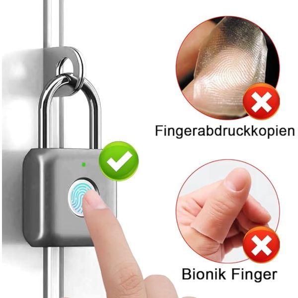 Hot Selling Mini Green IP65 Smart Electronic Padlock Finger Print Access Travel Luggage Suitcase Security Door Locks