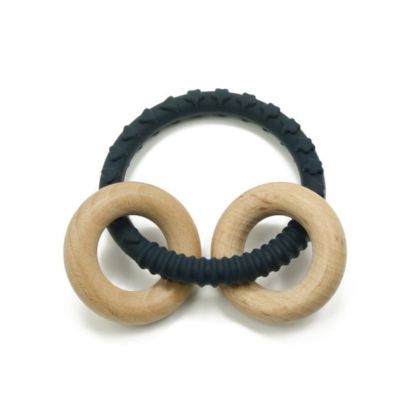 Ideal Gift Soft Eco Friendly Silicone Wood Teether Newborns Toddlers
