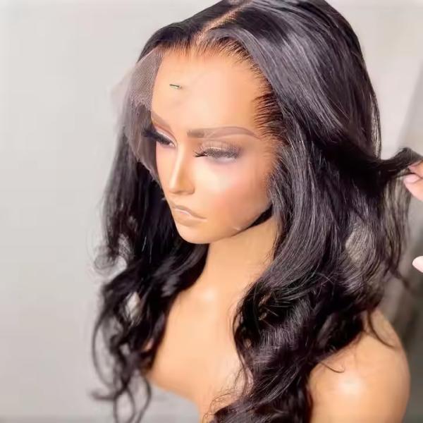 Ready to Ship Brazilian Virgin Hair Body Wave 180% Preplucked 13x6 HD ransparent Full Lace Front Wigs Human Hair for Black Women