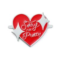 Eco-friendly Embossed Logo Metal Tag Custom Heart Shape Metal Logo Plate for Handbags
