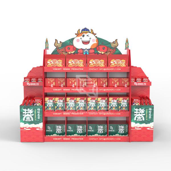 Supermarket Rack Countertop Cardboard Pallet Display Cases CMYK Printing
