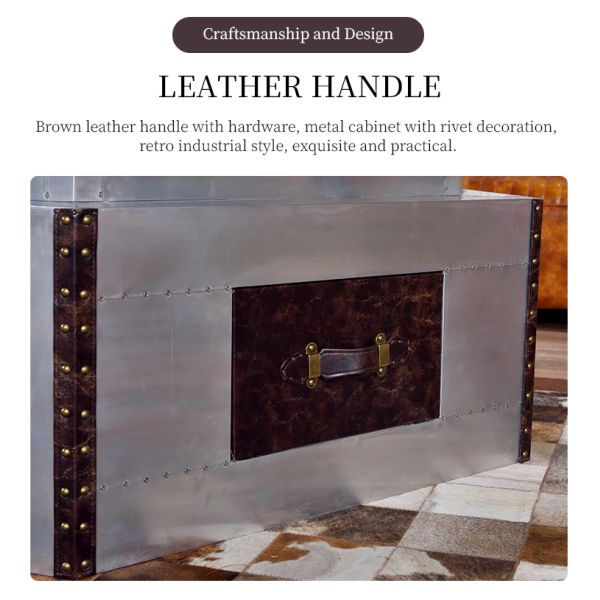 Nidea #8633 Industrial Retro American Style Aluminum Coffee Tables Handmade Durable Antique Home Furniture for Living Home Bar Villa Hotel