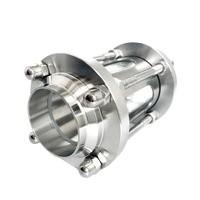 Suporte personalizado OEM Fluxo sanitário vidro de visão reta SUS316 3 polegadas Tipo Tri Clamp