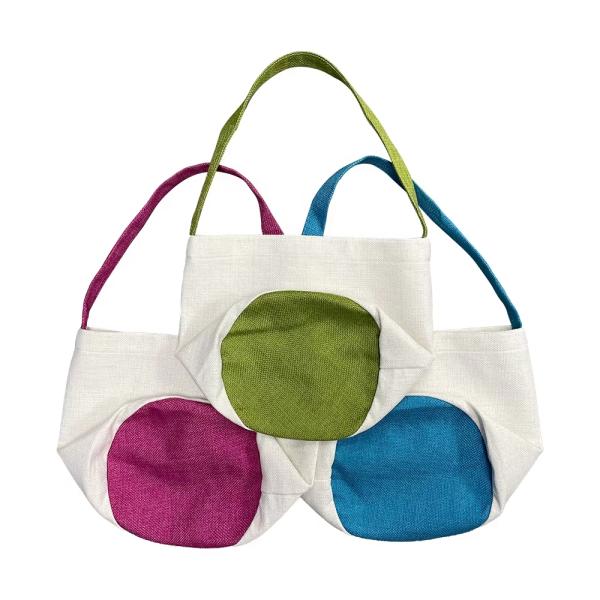 Blank Linen Sublimation Easter Baskets Custom Print Party Candy Tote Bag Sublimation Easter Bags
