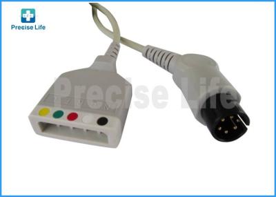 Cabo do tronco de Mindray 0010-30-12257 ECG com código de cor do IEC de AHA em volta do fio do pino 6 de ligação de 5 ligações