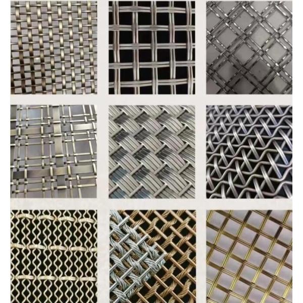 Decorative Stainless Steel Cladding Metal Facade Panel Woven Wire Mesh