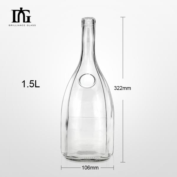 700ml 750ml 1000ml Glass Liquor Bottle for Vodka Tequila Gin Sealed Cork Lid Included
