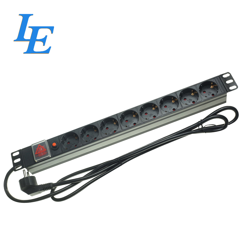 19 inch 8 ports german standard double break switch power distribution unit pdu rack power distribution unit